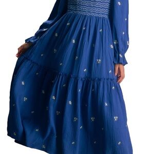 **Free People Inspired** Bohemian Floral Maxi prairie dress NWOT